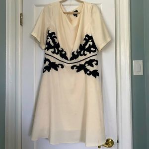 Dressy dress with black embroidered accents